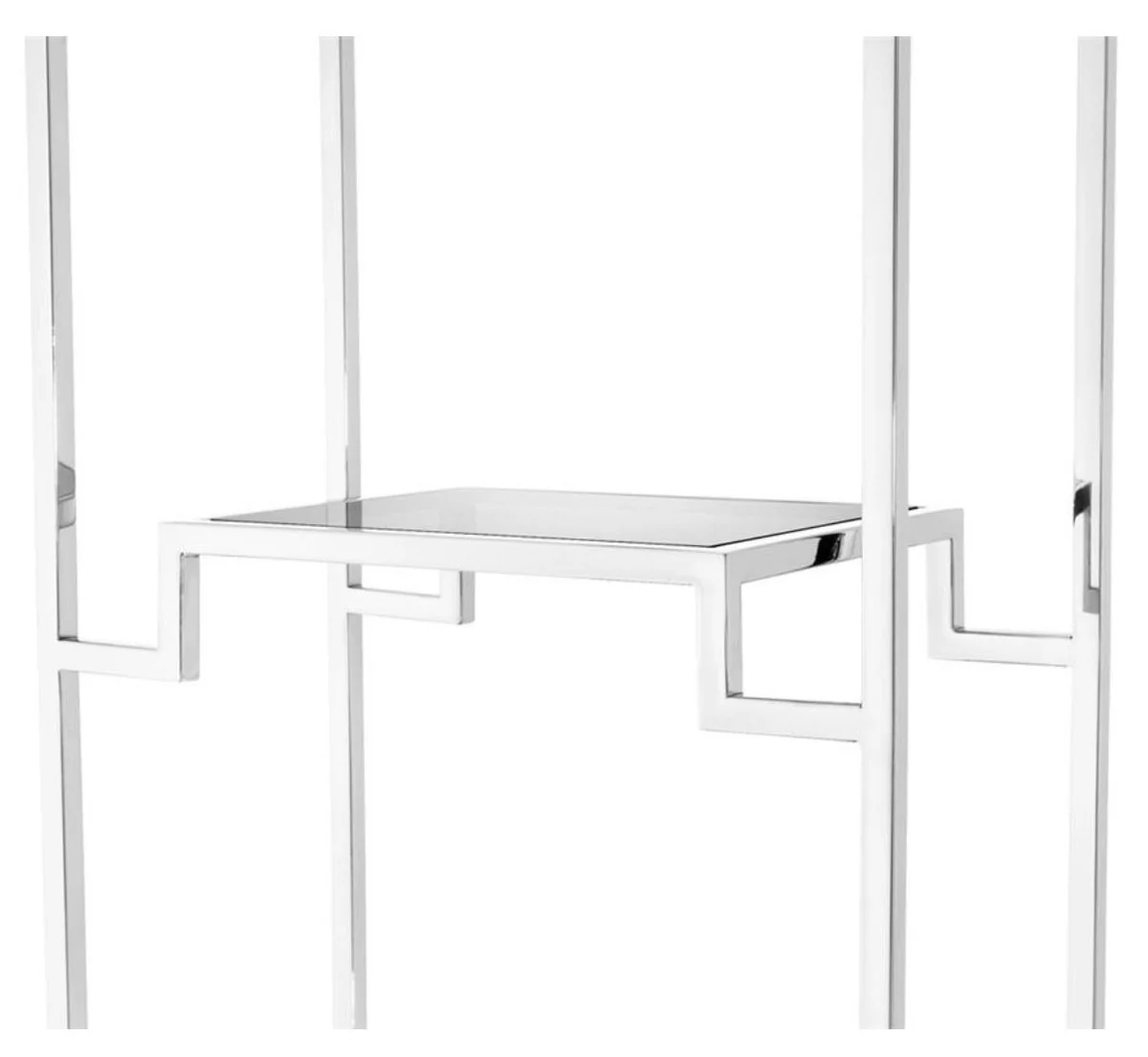 Casa Padrino armario de estanter¨ªa plata / negro 45,5 x 25,5 x H. 221 cm - Mueble de Sala de Estar de Lujo