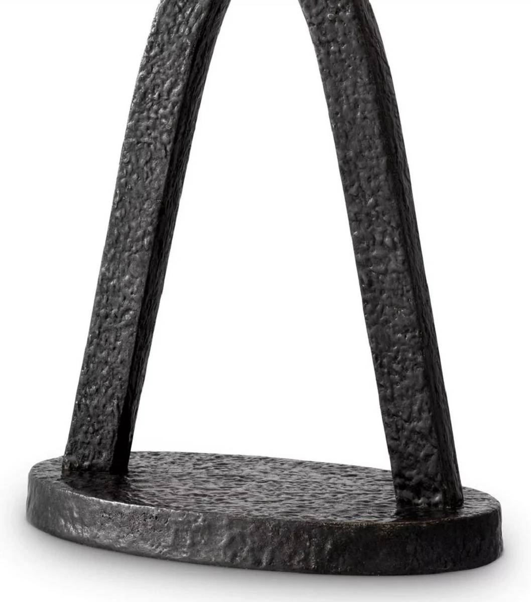 Casa Padrino lámpara de mesa de lujo bronce / blanco 42,5 x 25 x A. 65,5 cm - Elegante lámpara de escritorio con pantalla ovalada - Iluminación de lujo - Muebles de lujo - Interior de lujo