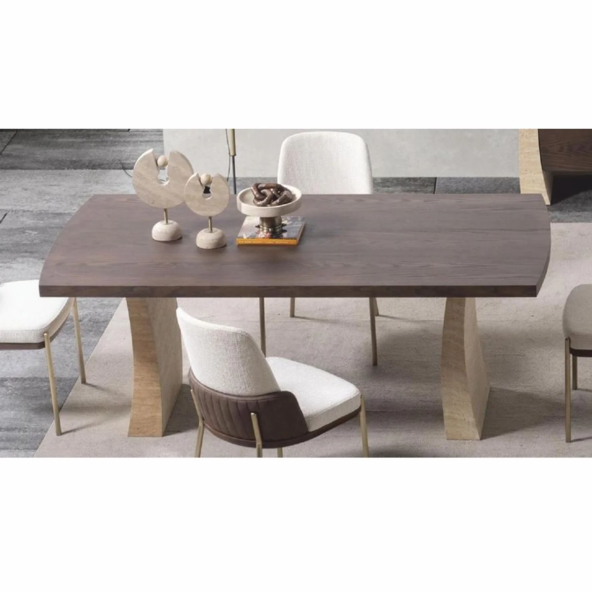 Casa Padrino mesa de comedor de lujo marr¨®n / beige 208 cm - Muebles de hotel y comedor