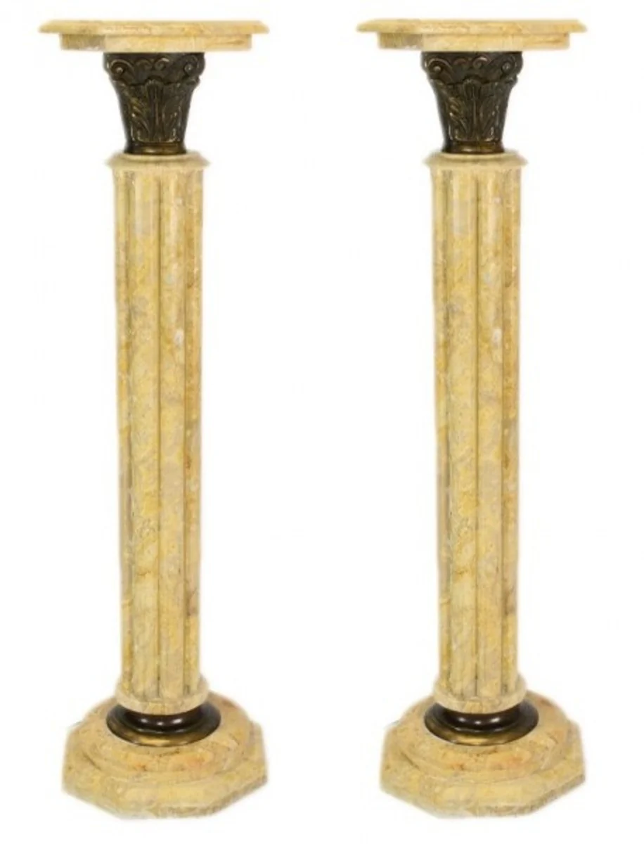 Casa Padrino Baroque marble columns Set Cream Height - marble column (2 pcs)