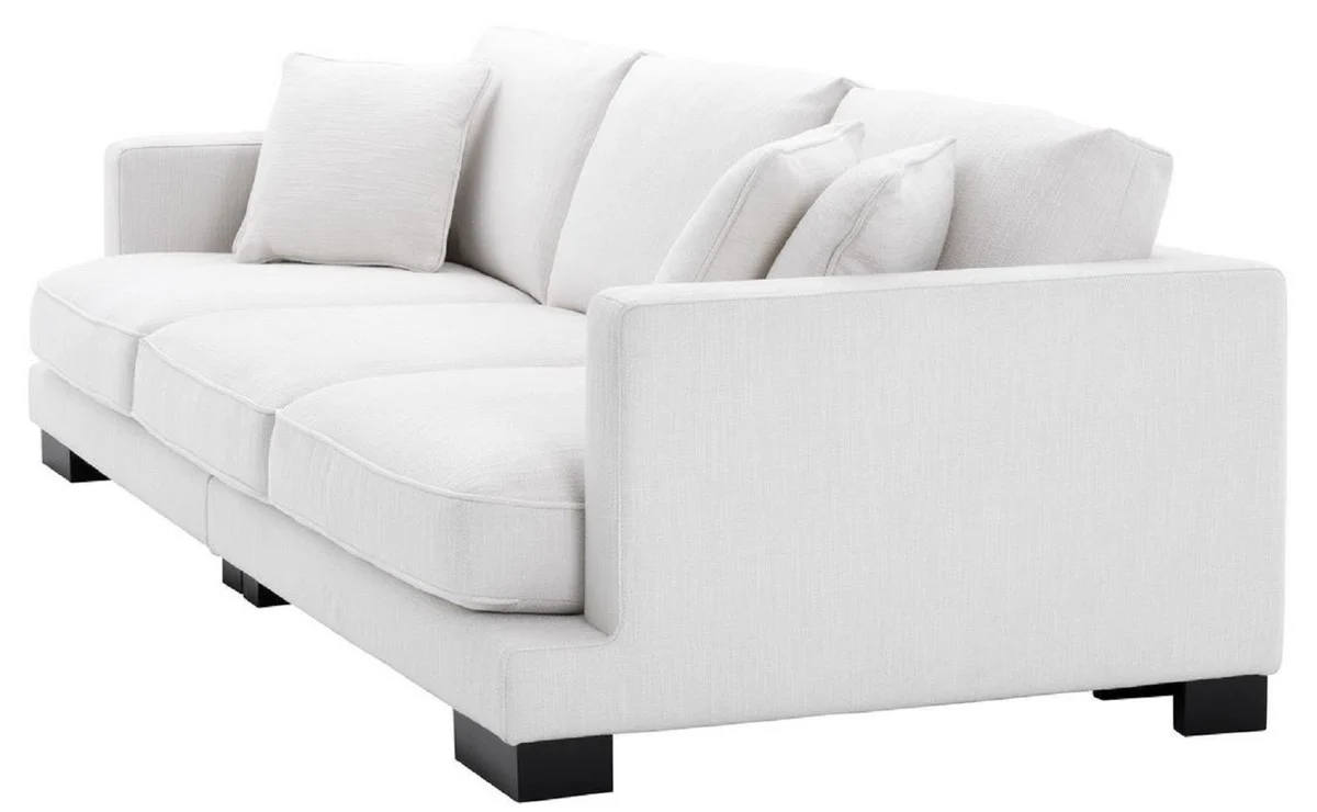 Casa Padrino sof¨¢ de sala de estar de lujo con cojines blanco / negro 284 x 110 x H. 85 cm - Muebles de Sala de Estar - Colecci¨®n de Lujo