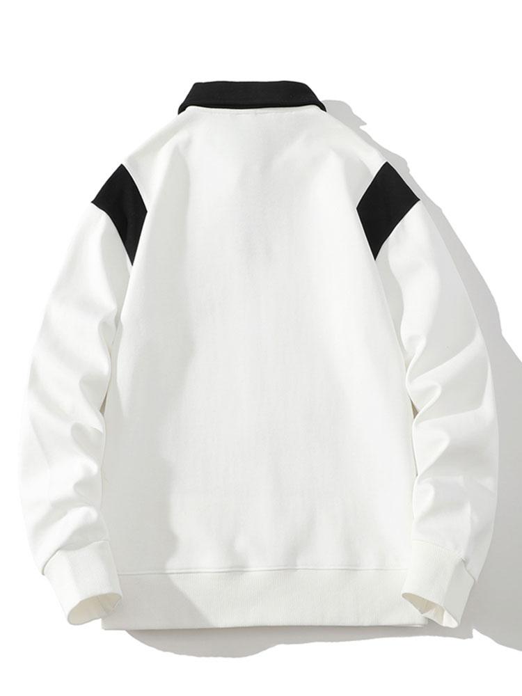 Contrast Polo Sweatshirt