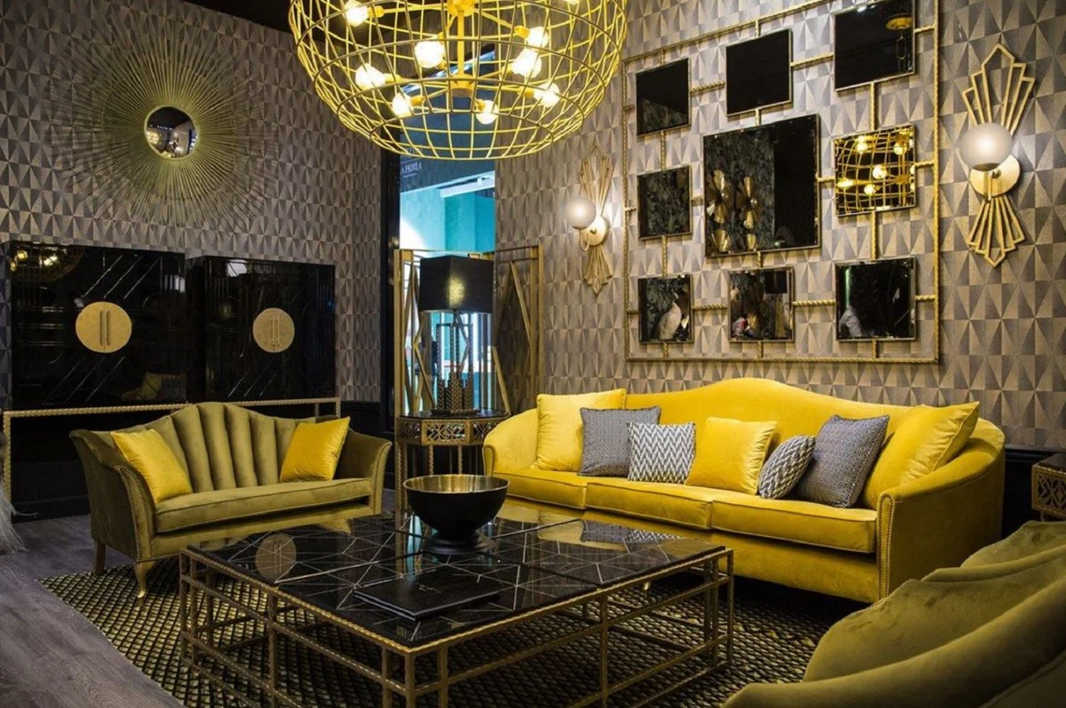 Casa Padrino armario bar de dise?o negro / lat¨®n 120 x 40 x A. 190 cm - Armario para vinos noble con baldosas de cer¨¢mica de alta calidad - Muebles de Bar - Muebles de Hotel - Calidad de Lujo