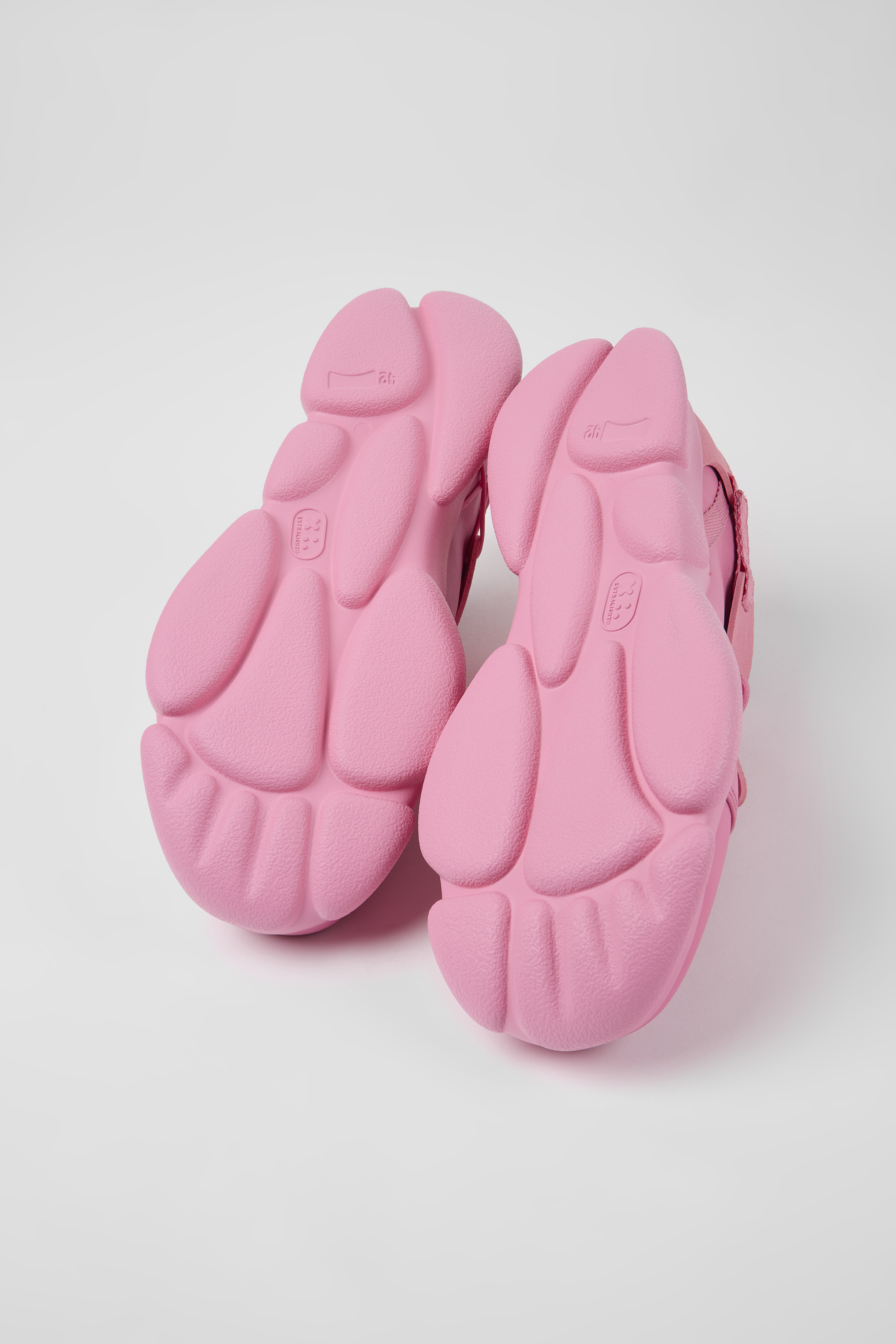 Karst - Pink leather and textile sneakers for men