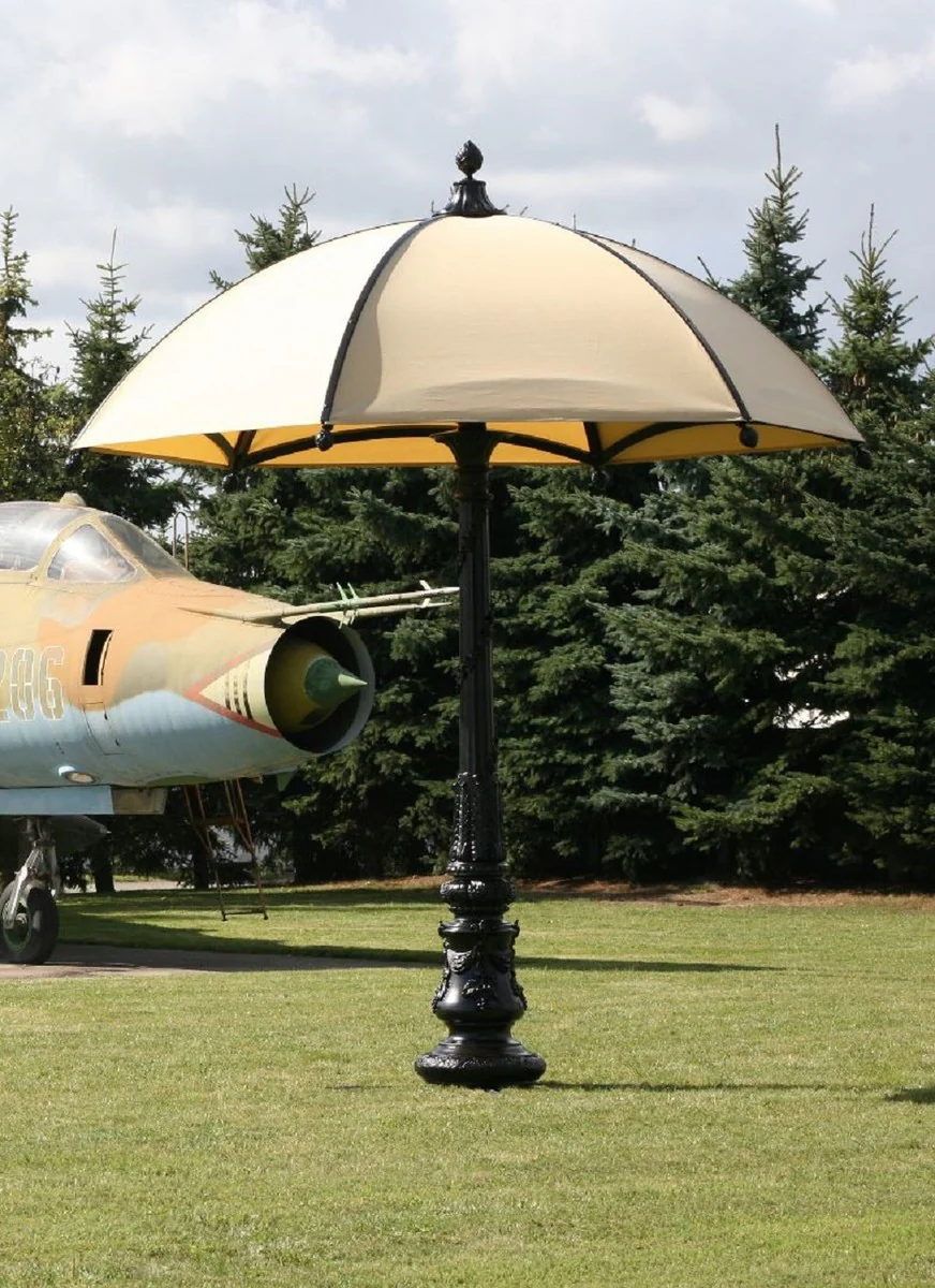 Casa Padrino sombrilla decorativa de jard¨ªn barroco negro / beige ? 350 x A. 418,5 cm