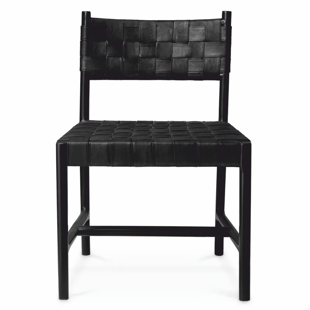 Casa Padrino silla de comedor de lujo de cuero negro A. 85 cm - Muebles de comedor