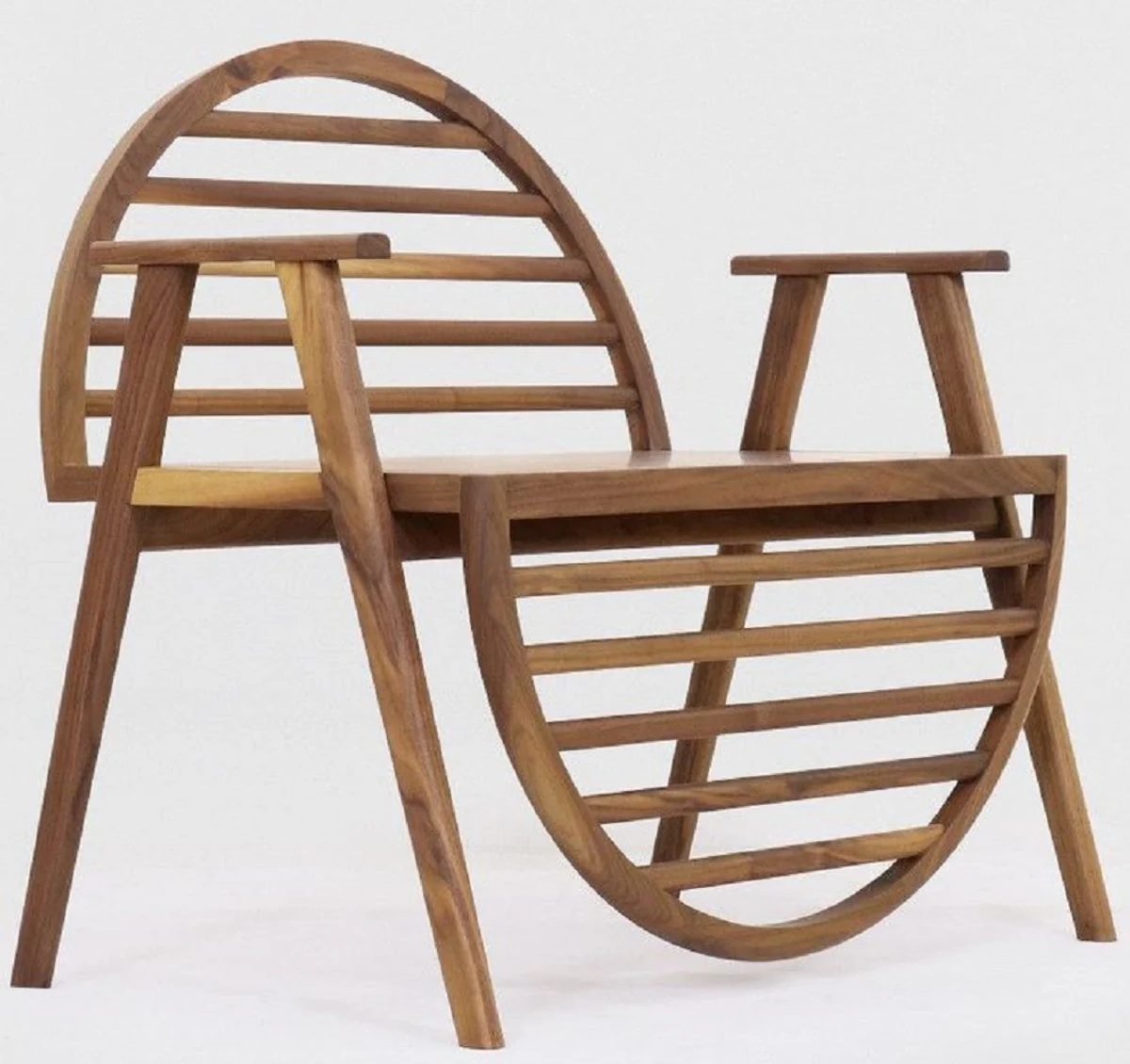 Casa Padrino banco de lujo marrón 86 x 58 x A. 81 cm - Banco de madera maciza con reposabrazos - Muebles de Terrazas de Jardín de Gastronomía