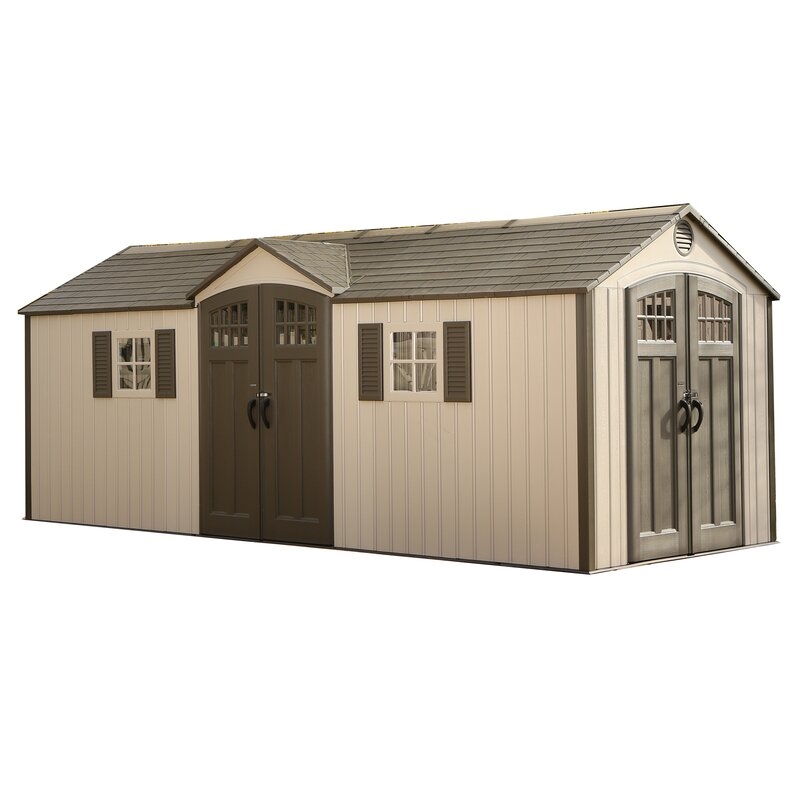 20 ft. x 8 ft. Garden Building Plastic Shed