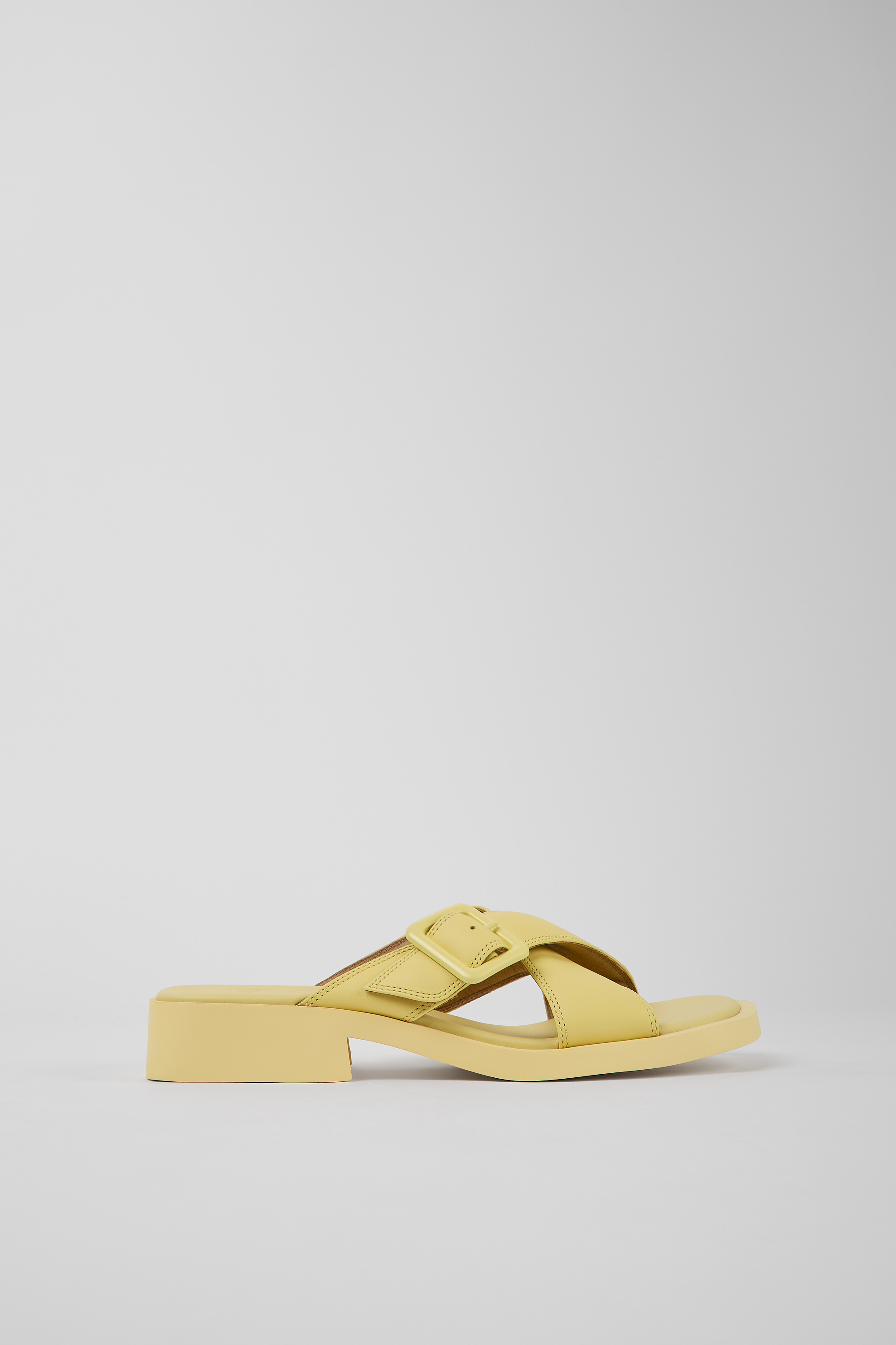 Dana - Yellow leather sandals for women