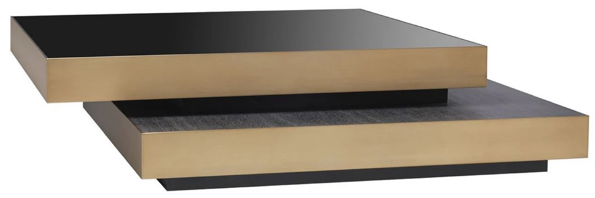 Casa Padrino mesa de centro de lujo lat¨®n / gris antracita / negro 124 x 135 x A. 32 cm - Mesa de sal¨®n moderna - Muebles de sal¨®n - Calidad de Lujo