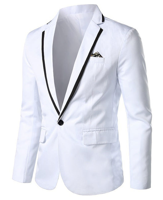 Elegant Plain Panels Lapel Collar One Button Blazer