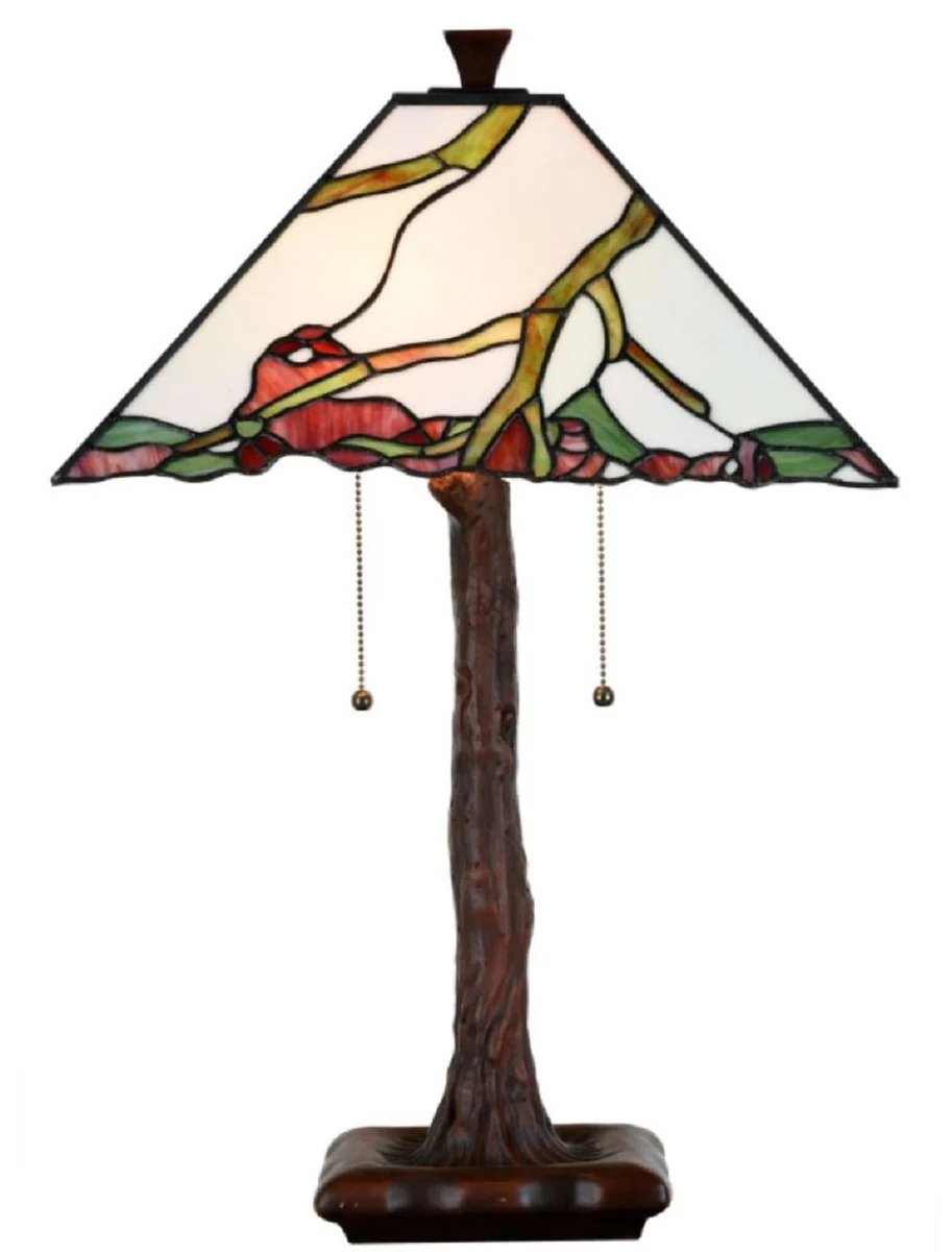 Casa Padrino lámpara de mesa Tiffany de lujo de multicolor 41 x 41 x H. 64 cm - Accesorios de Sala de Estar Decorados