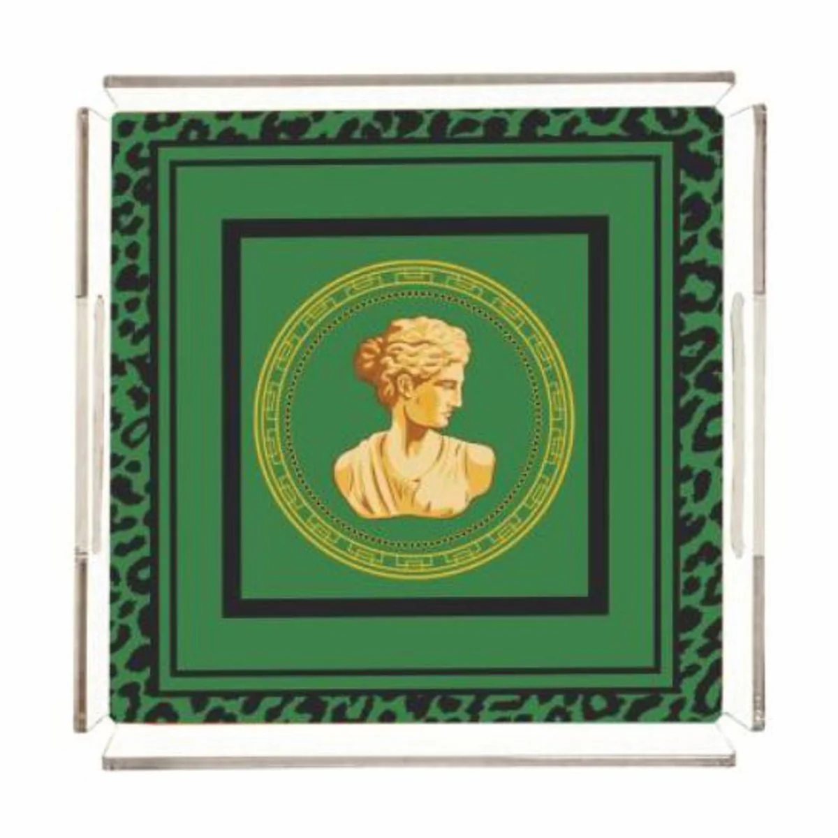 Casa Padrino bandeja de servir de lujo busto femenino barroco verde 40 cm - Accesorios de catering