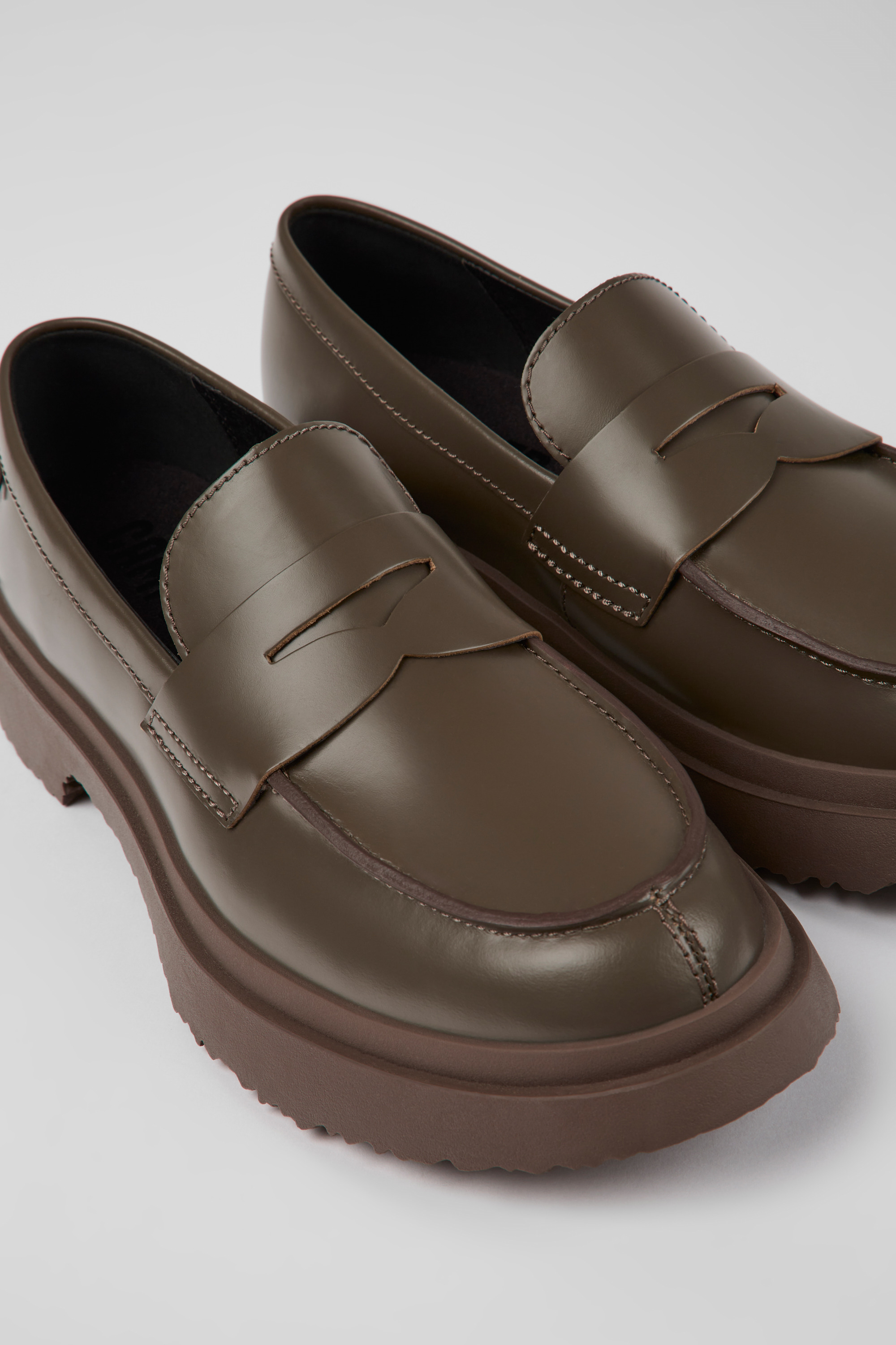 Walden - Brown leather loafers for women