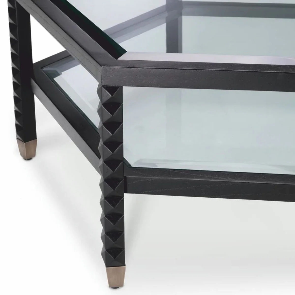 Casa Padrino mesa de centro de lujo negro / bronce 120 cm - Muebles para hoteles y salones