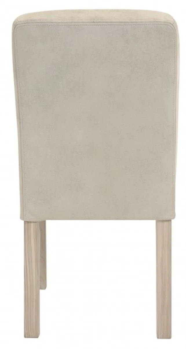 Casa Padrino designer dining room chair modef 35 Beige leather - Hotel Furniture - Beech