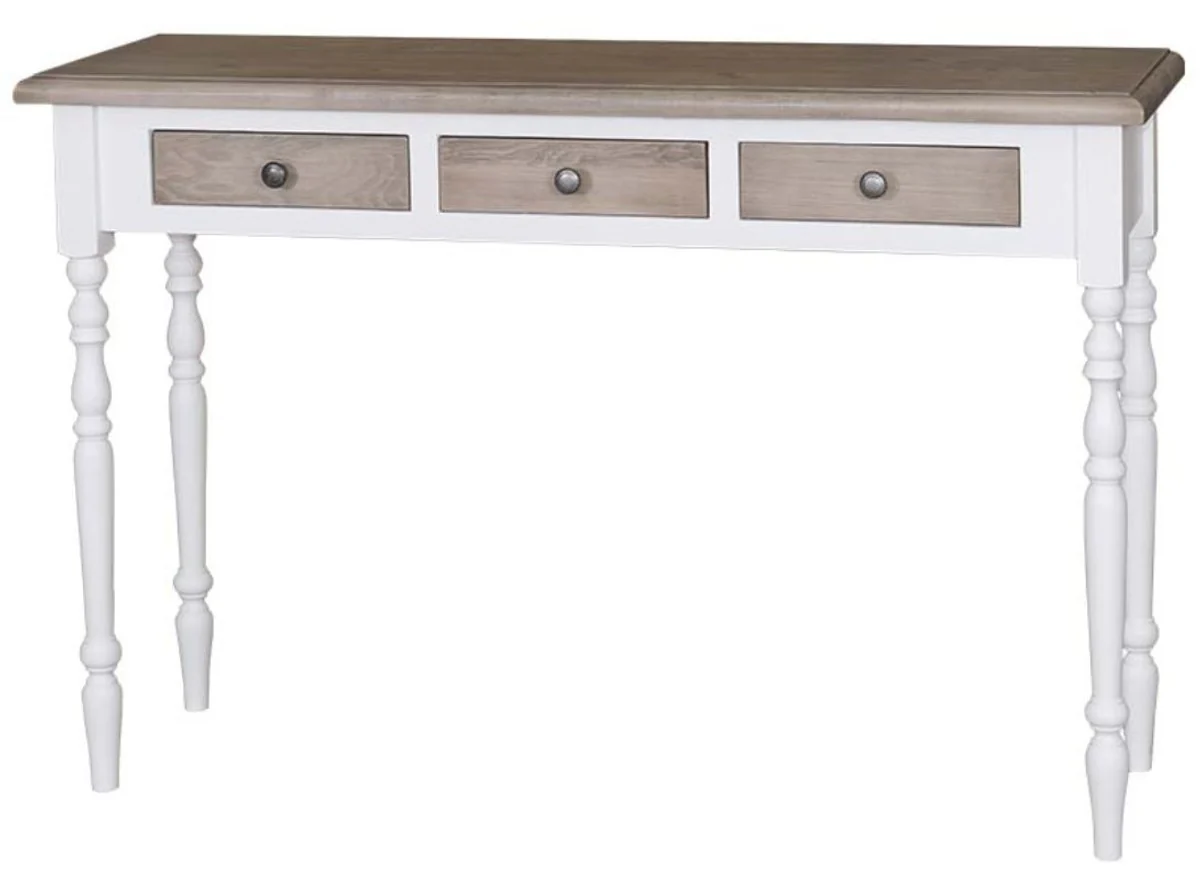 Casa Padrino country style console white / natural colors 120 x 35 x H. 79 cm - Luxury Quality