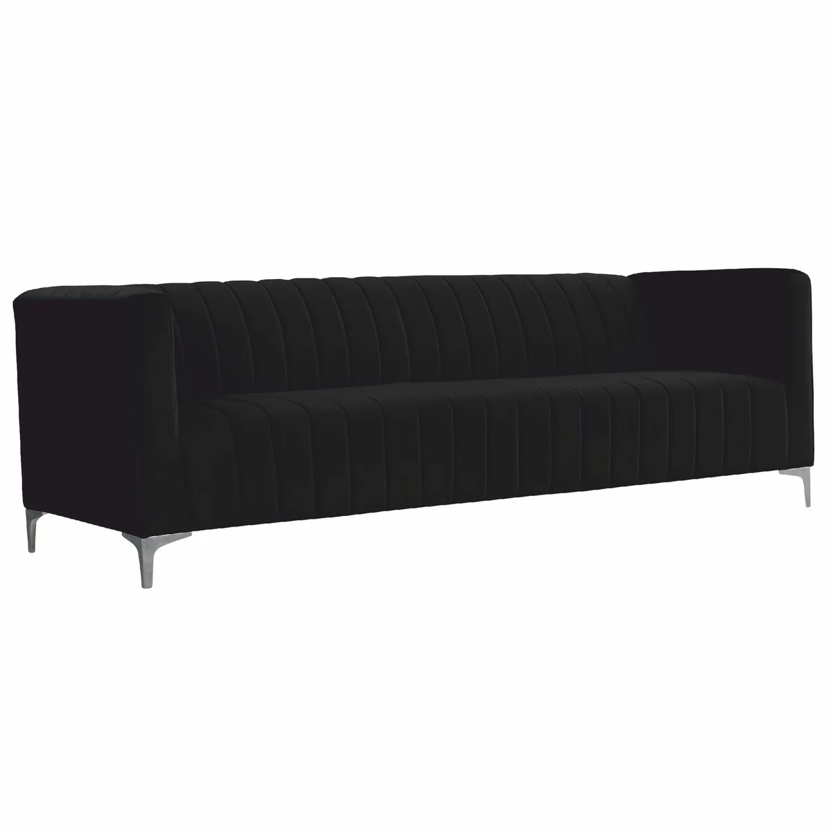 Casa Padrino sof¨¢ de lujo de 3 plazas en terciopelo negro / gris 220 cm - Muebles de sal¨®n