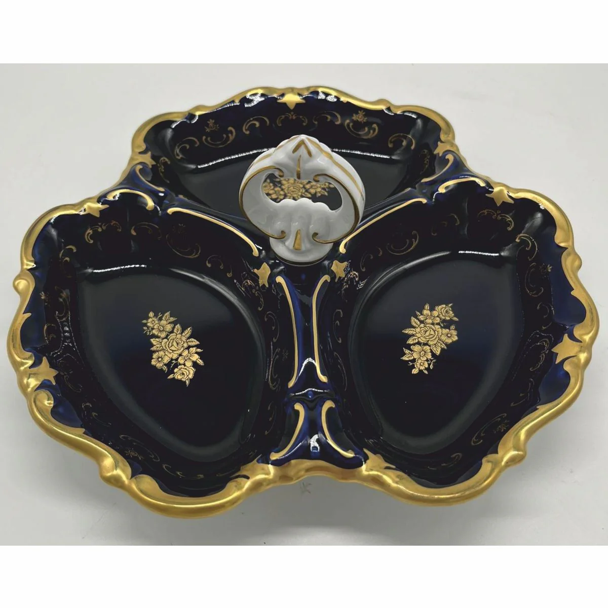 Casa Padrino Cuenco de Servicio de Porcelana Barroca de Lujo con Asa ? 25 cm - Porcelana Reichenbach