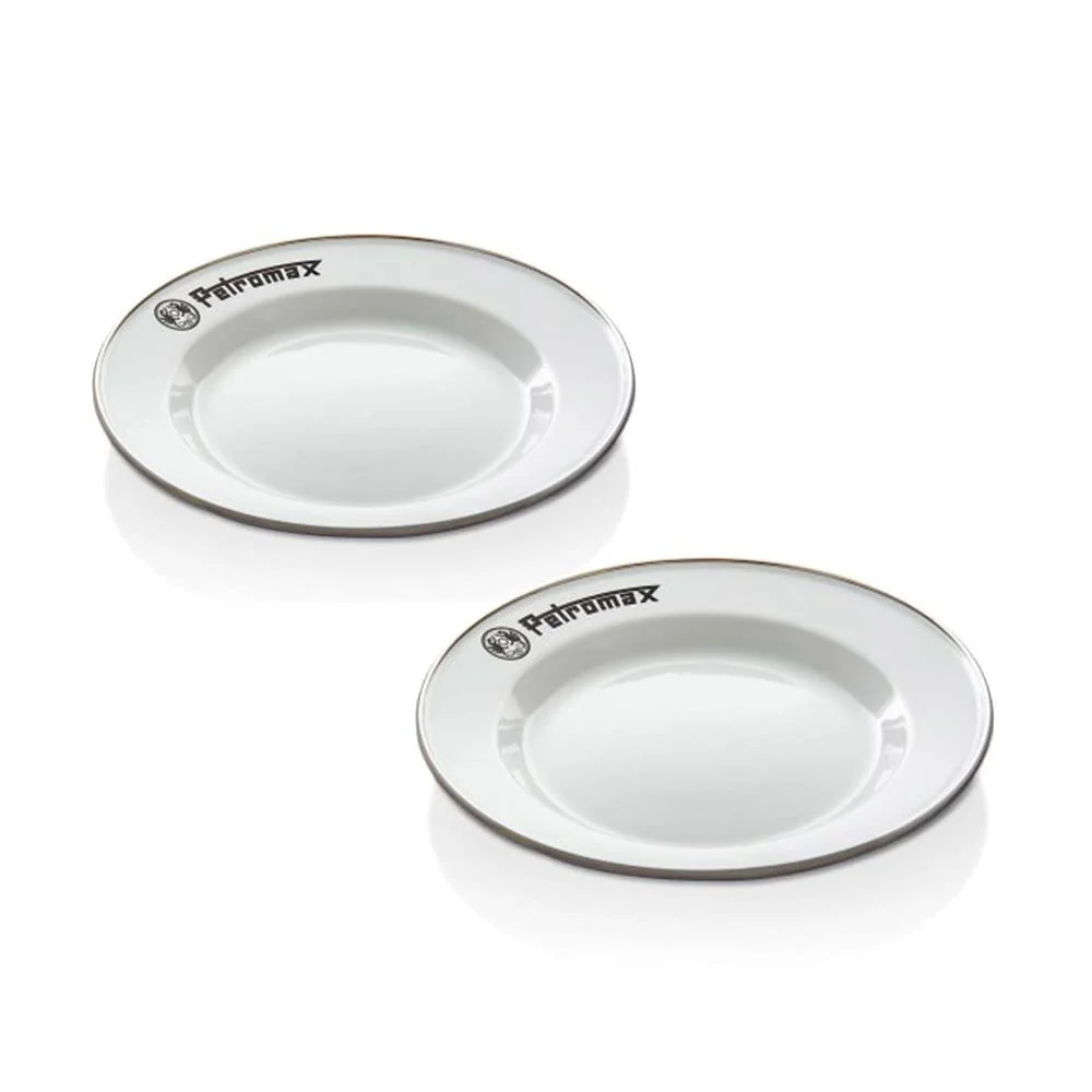 Petromax Enamel Plate Set - Pack 2 platos esmaltados blancos