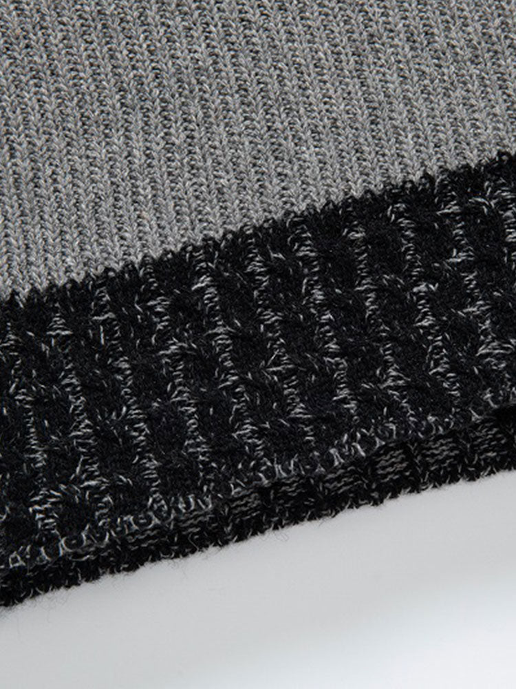 Contrast Turtleneck Sweater