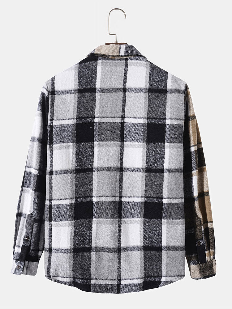 Contrast Panel Check Overshirt