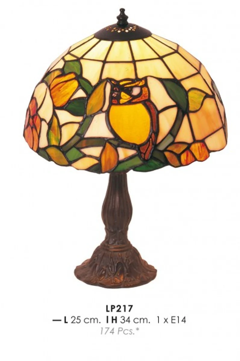 Casa Padrino l¨¢mpara de mesa Tiffany ? 25 x A. 34 cm - L¨¢mpara Taburete Tiffany