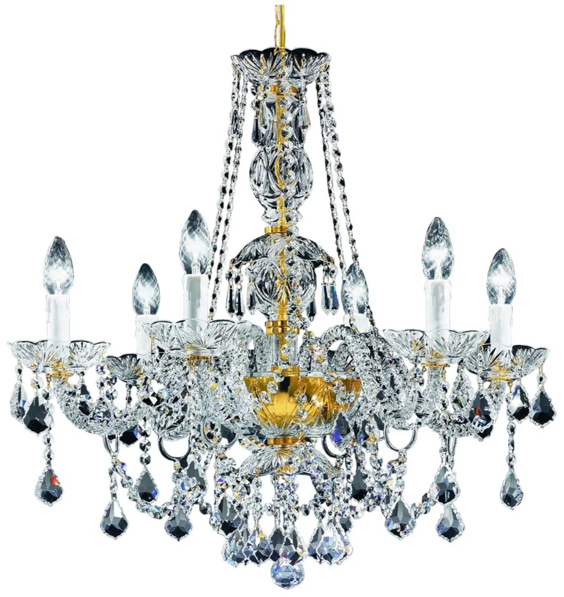 Casa Padrino araña de cristal barroco oro Ø 62 x H. 61 cm - Luminarias y Lámparas en Estilo Barroco