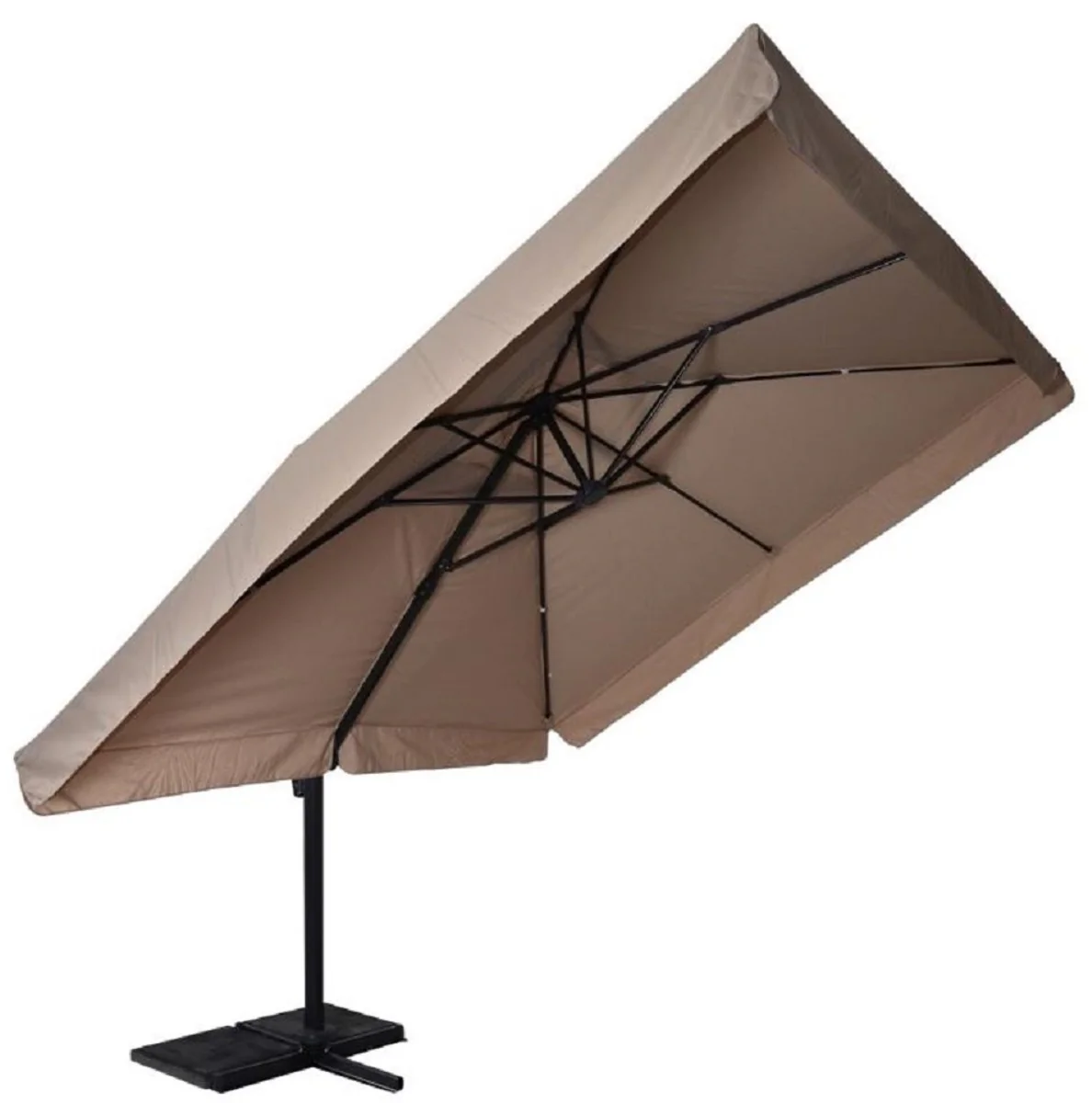 Casa Padrino sombrilla semáforo de lujo con soporte antracita / natural 300 x 300 cm - Sombrilla de jardín - Sombrilla de patio - Sombrilla de balcón - Accesorios de balcón terraza jardín