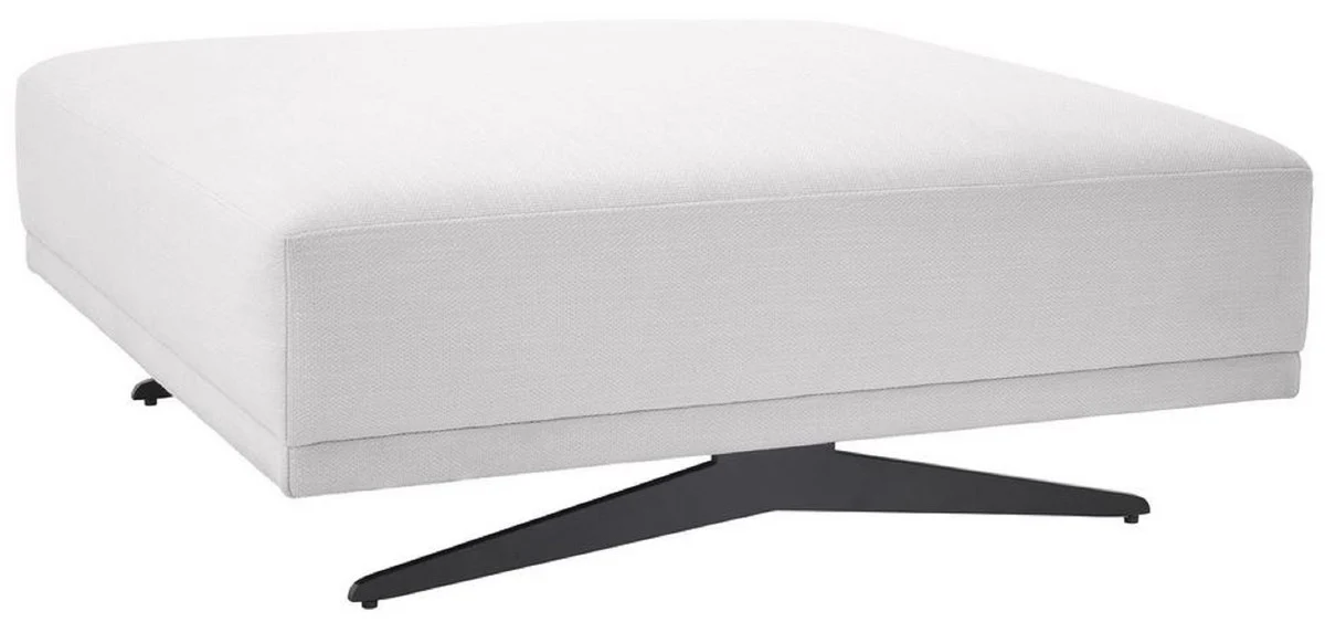 Casa Padrino taburete de lujo blanco / bronce 108 x 108 x A. 41 cm - Otomana - Muebles de Sal¨®n de Lujo