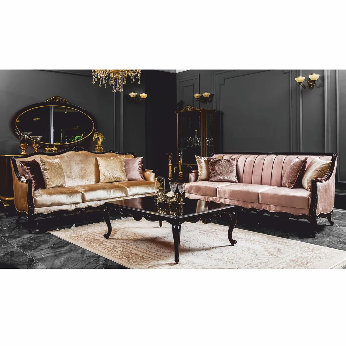 Casa Padrino mesa de centro barroco de lujo marr¨®n oscuro 124 cm - Muebles barrocos