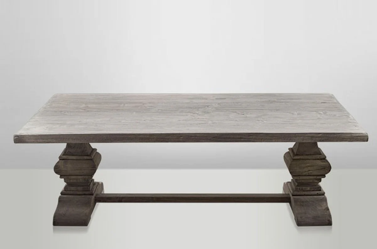 Casa Padrino Landhaus coffee table Oak Rustic Grey 140 x 80 cm Baroque Salon coffee table solid oak