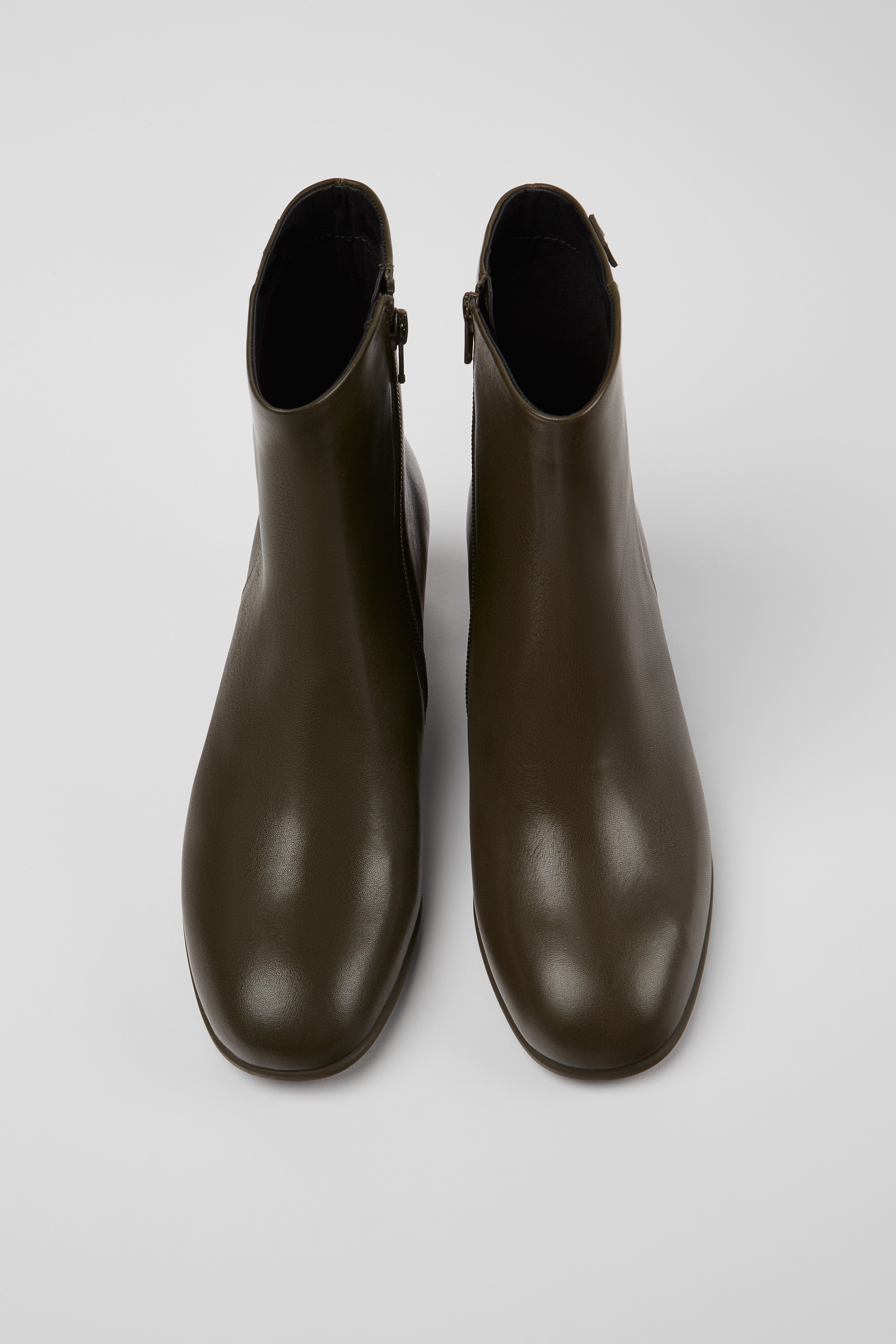 Katie - Green leather ankle boots for women