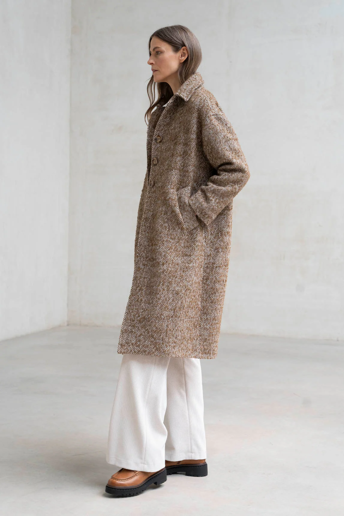 Rivera-spain Abrigo Cuneo marrón jaspeado