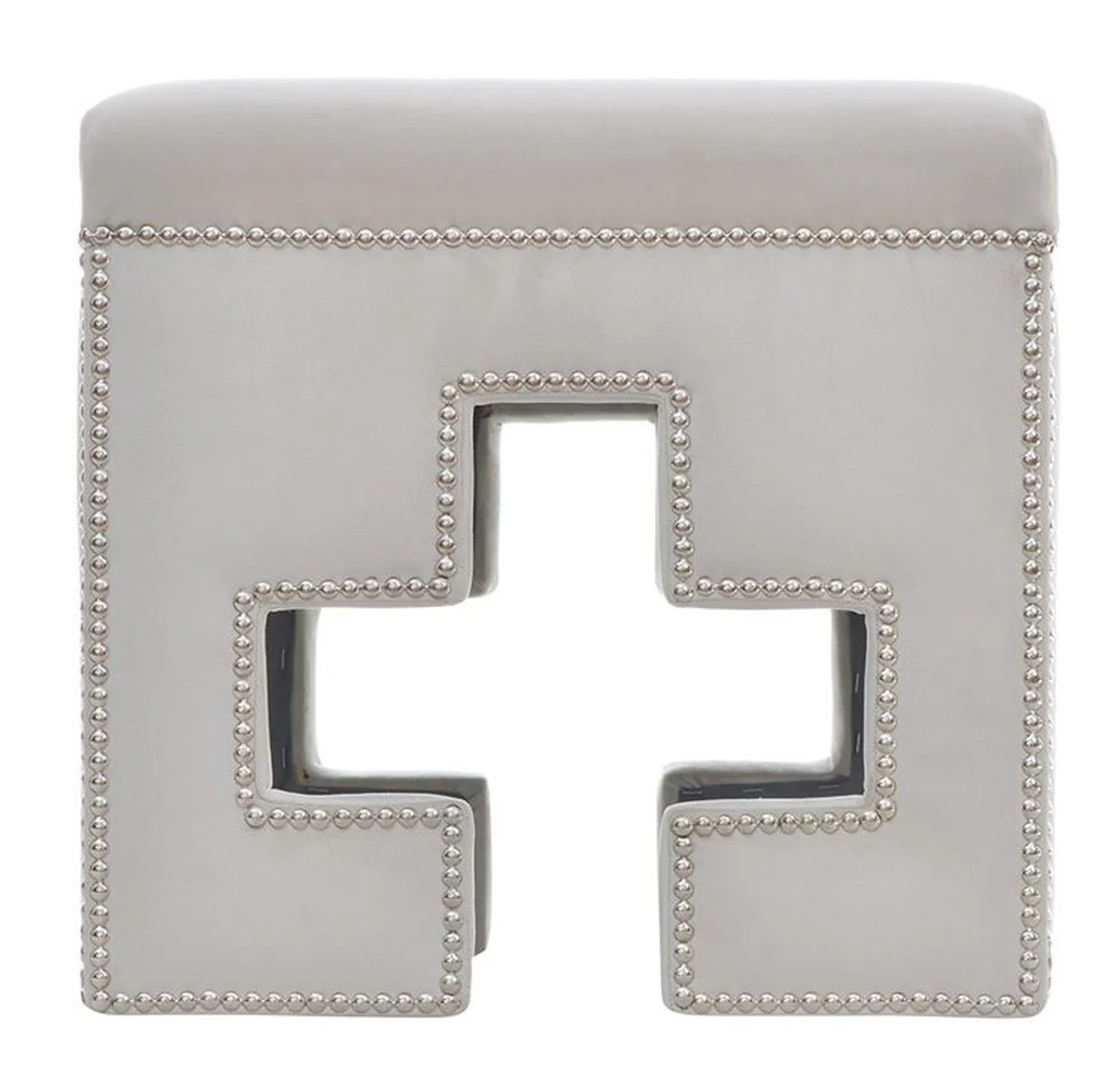 Casa Padrino Luxury Pouf Corner Cross H46.5 x 48 cm - Calidad de lujo - TODOS LOS COLORES - Taburete clásico estilo neoclásico - Muebles