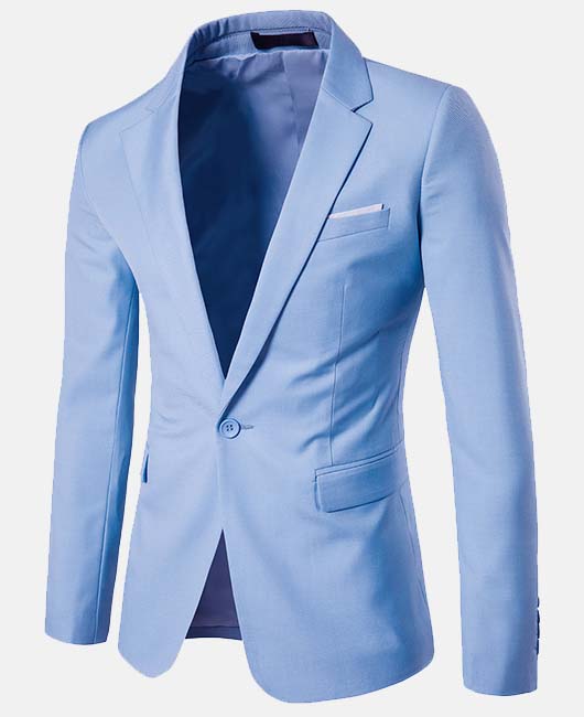 Business Solid Pocket Notch Lapel Single Breasted Blazer