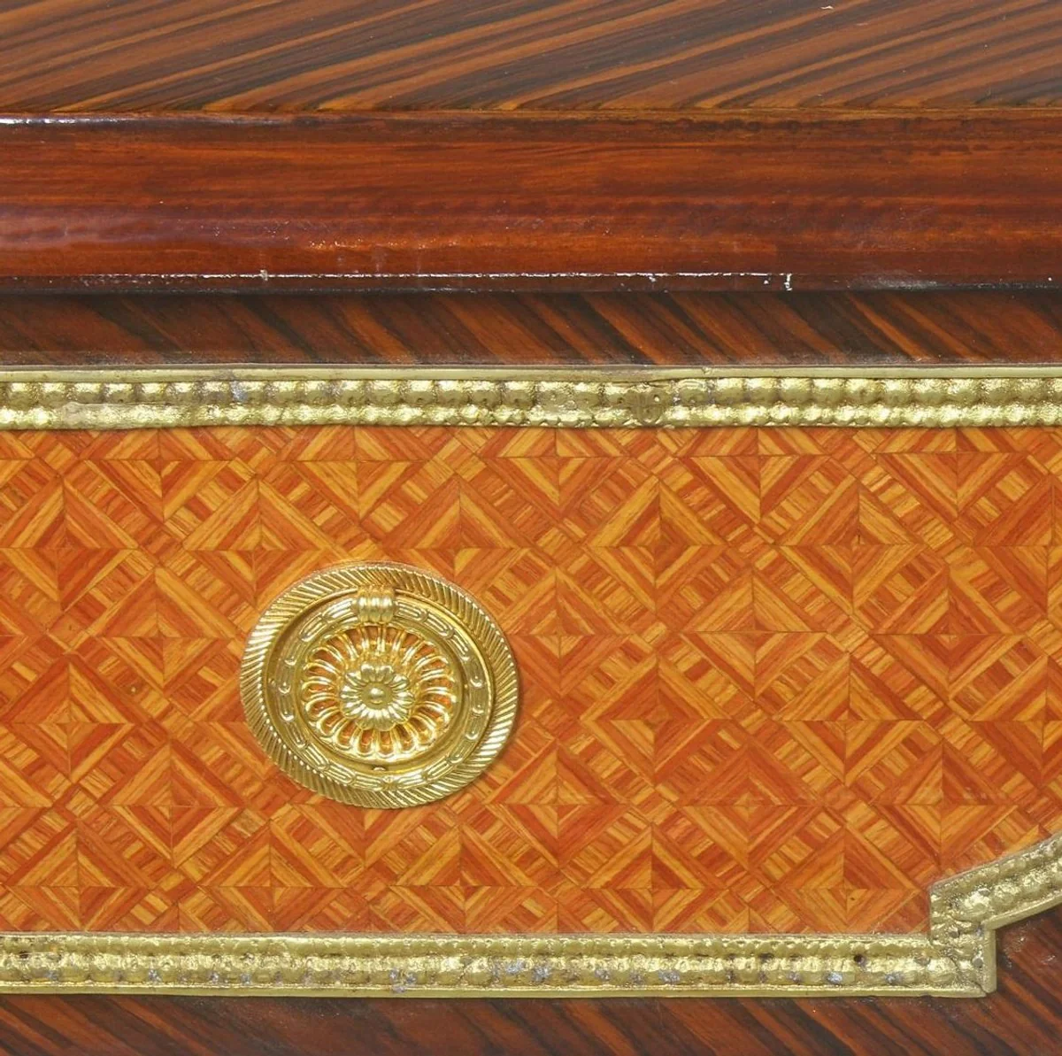 Casa Padrino escritorio barroco marr¨®n / oro 180 x 70 x A. 80 cm - Mesa de oficina hecha a mano de madera maciza con 3 cajones - Muebles de Oficina en Estilo Barroco