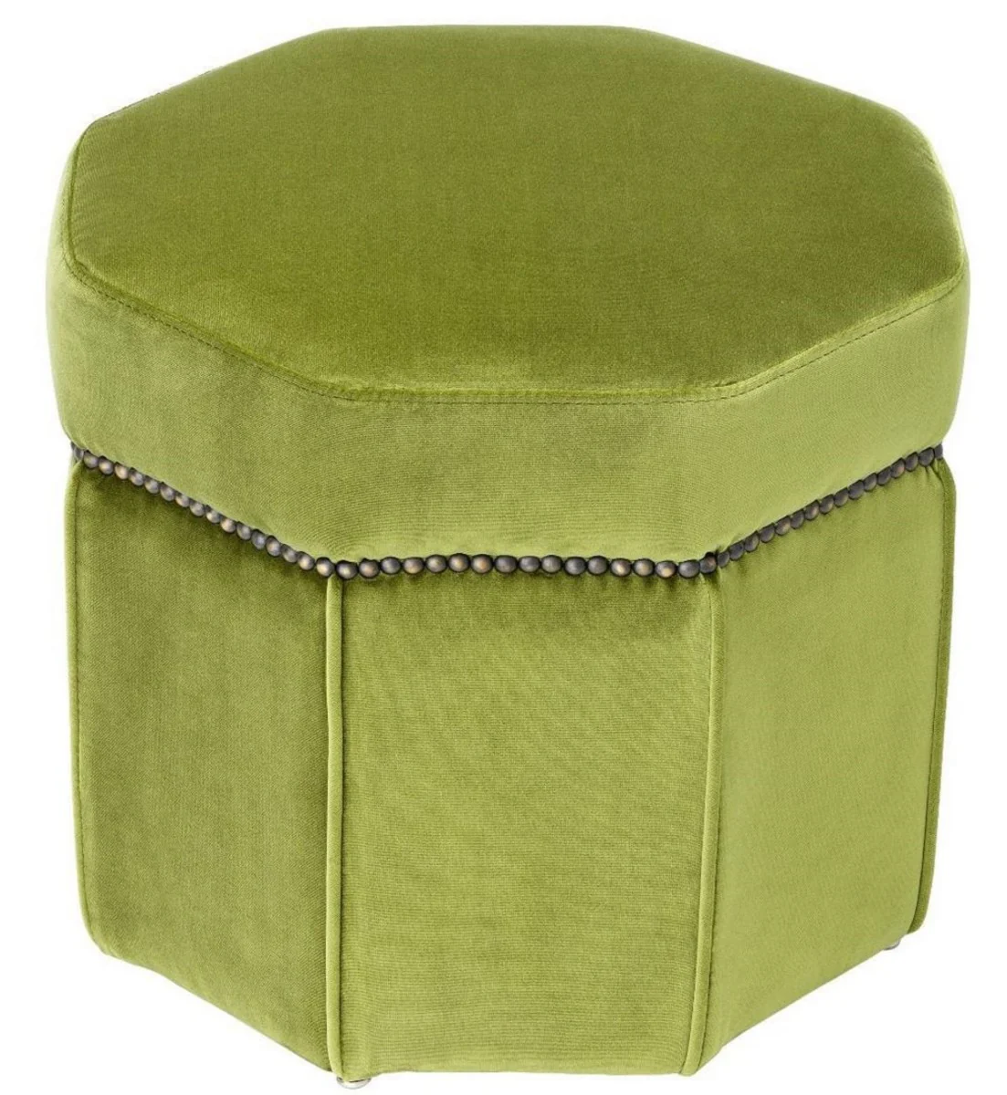 Casa Padrino taburete de lujo verde claro / lat¨®n antiguo 46 x 46 x H. 44 cm - 8 Angular Taburete - Muebles de Lujo