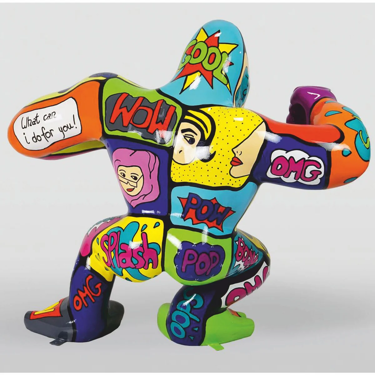 Casa Padrino escultura decorativa XXL mono gorila colorido A. 180 cm - Figura de jard¨ªn gigante