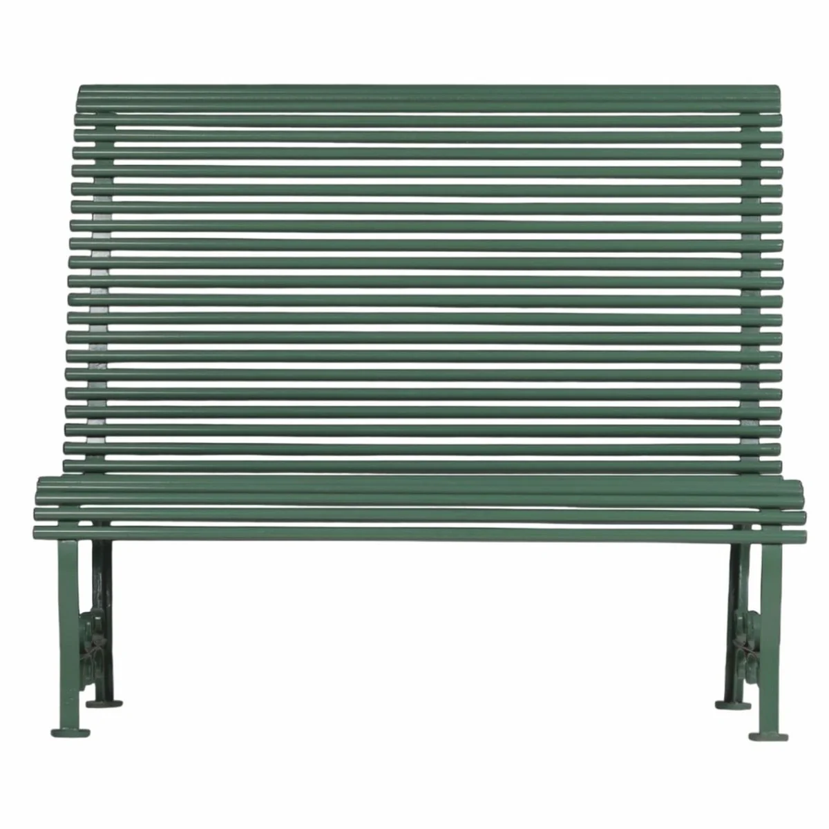 Casa Padrino Banco de Jard¨ªn Art Nouveau de Metal con Respaldo Alto Verde 116 cm - Muebles de Jard¨ªn