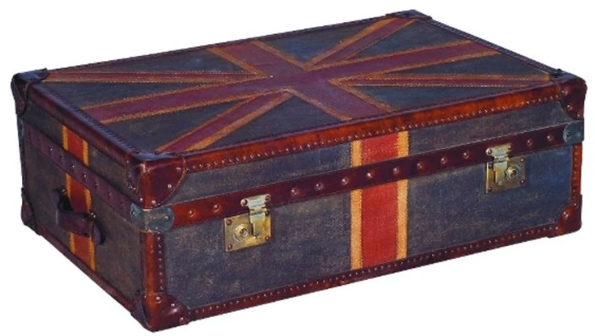 Casa Padrino Luxury Chest Union Jack 90 x 60 x H. 30 cm - Living Room Coffee Table in Suitcase Look