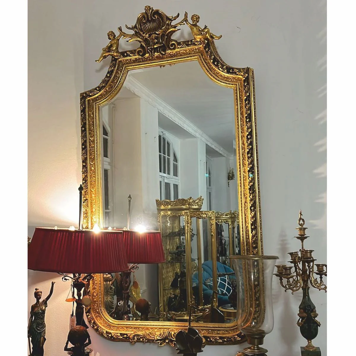 Casa Padrino espejo barroco con figuras de ¨¢ngeles oro A. 175 cm - Muebles de estilo barroco