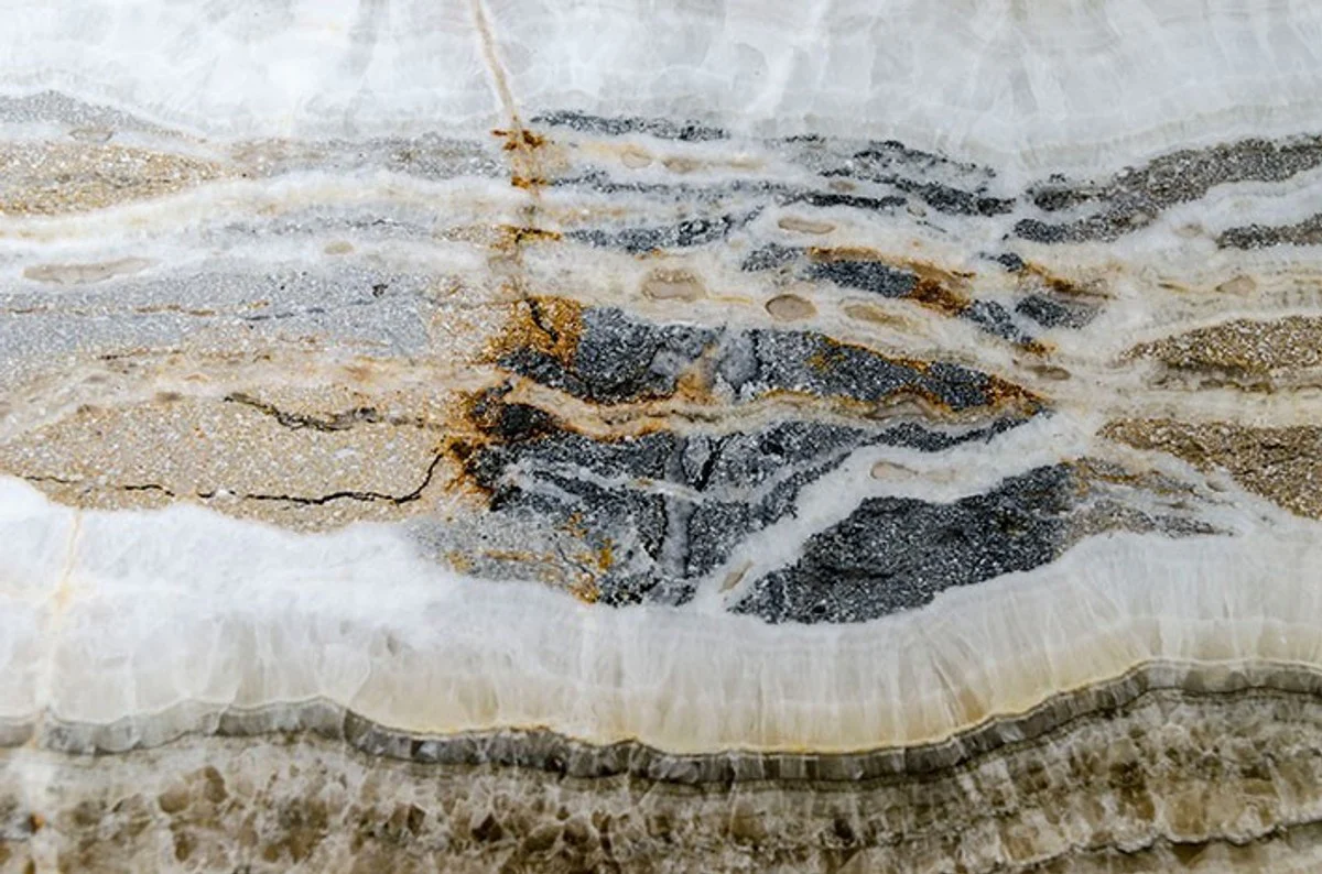 Casa Padrino Art Deco Side Table Onyx / metal 60 x 40 cm Art Nouveau table - furniture