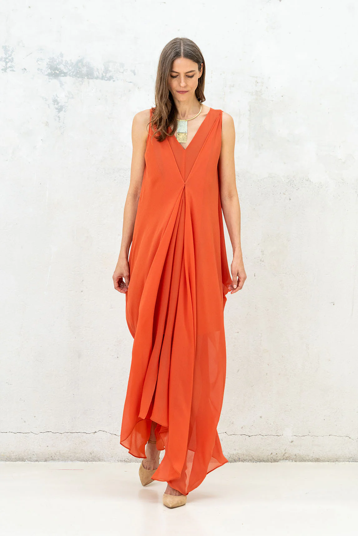 Rivera-spain Vestido Helena coral