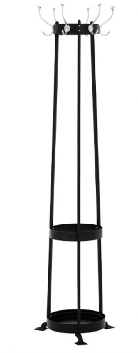 Casa Padrino luxury designer coat rack umbrella stand including Circle Black - nickel-plated aluminum - very classy