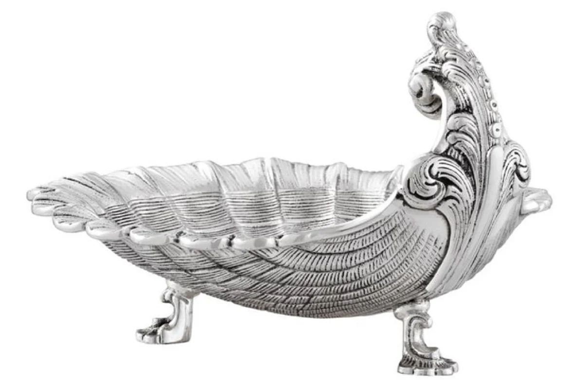 Casa Padrino bandeja de servir de lujo plata antigua 25 x 22,5 x H. 14,5 cm - Calidad de Lujo