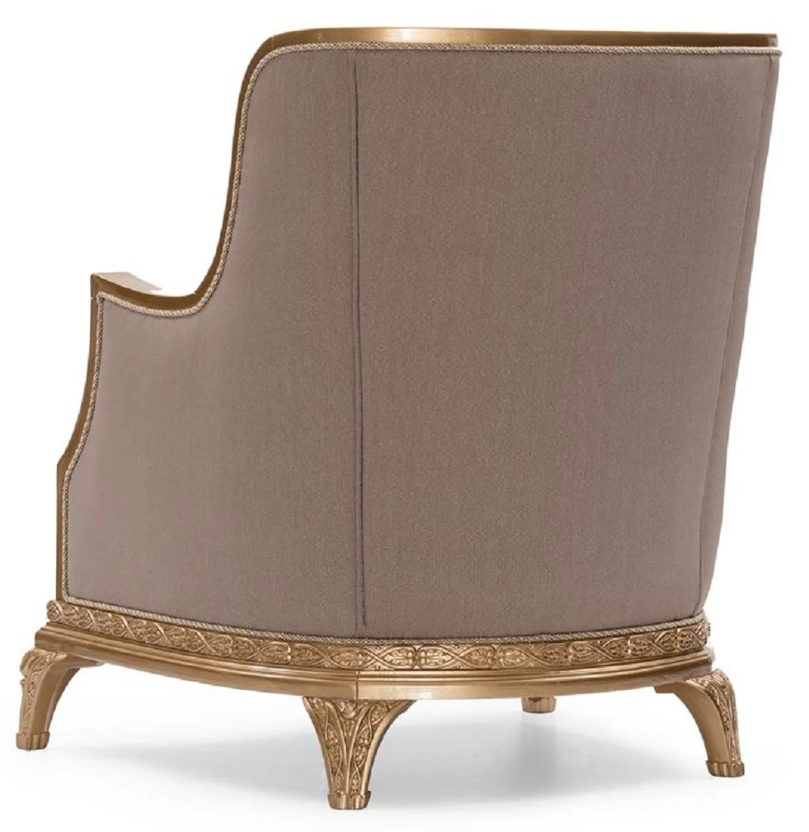 Casa Padrino sill¨®n de sal¨®n barroco de lujo marr¨®n / oro - Sill¨®n de estilo barroco hecho a mano con coj¨ªn decorativo - Muebles de sal¨®n de lujo en estilo barroco