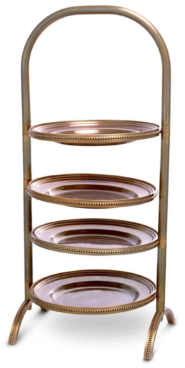 Casa Padrino etagere de lujo con asa lat¨®n antiguo 21 x 18,5 x A. 47,5 cm - Accesorios de gastronomia - Accesorios de restaurante - Accesorios de hotel - Accesorios de lujo - Calidad de lujo