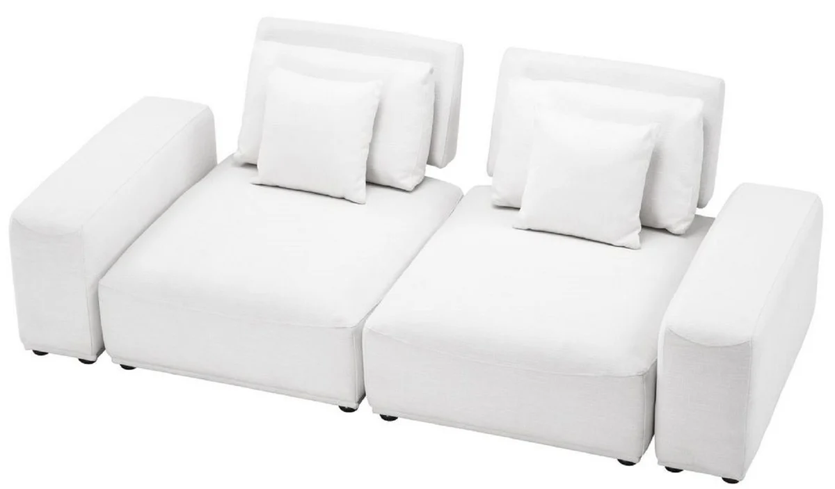 Casa Padrino paisaje residencial de lujo blanco / negro 340 x 159 x H. 83 cm - Sof¨¢ de Sala con 6 Cojines - Calidad de Lujo