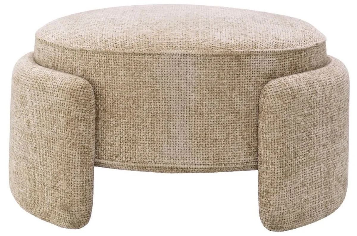 Casa Padrino taburete de lujo arena ? 73 x A. 38 cm - Taburete redondo - Reposapi¨¦s - Muebles de sal¨®n - Muebles de hotel - Muebles de lujo